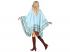 Műbőr hatású poncsó - világoskék női jelmez felnőtt általános méretben