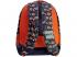 Luna: Must Team kosárlabda mintás narancssárga - kék lekerekített 3 rekeszes iskolatáska, hátizsák 32x18x43cm