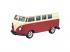 Welly: Volkswagen T1 piros fém kisautó modell 1/64