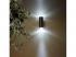 LED lámpatest , oldalfali , GU10 , 2x5W , természetes fehér , 2 irányú , fekete , kültéri , IP44 , EGLO , RIGA , 96505