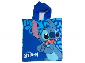 Törülköző poncsó Stitch, kék, 55x110cm