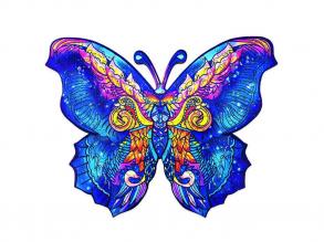 Fa puzzle, színes A3 méretű pillangó