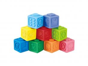 Playgo egymásra rakható puha baba kockák, 9 darab