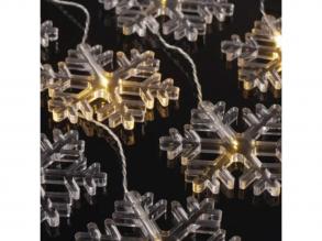 Led fényfüzér , beltéri/kültéri , 8 db LED , 0.84 m , meleg fehér , hópihe , időzíthető , IP44