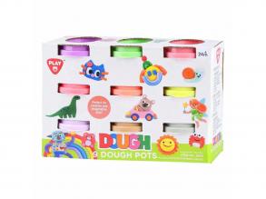 Playgo Playdough gyurma készlet, 9 neon színű - 9 x 56 g