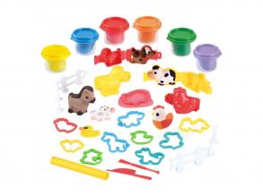 Play Farm és állatok gyurmakészlet,, 6 gyurmával