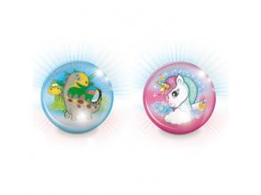 Dínós vagy unikornisos villogó labda 10cm - Mondo Toys