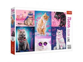 Neon Color Line: Szuper macskák 1000db-os puzzle - Trefl