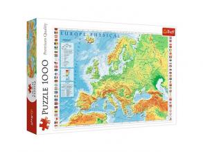 Európa domborzati térképe 1000db-os puzzle - Trefl