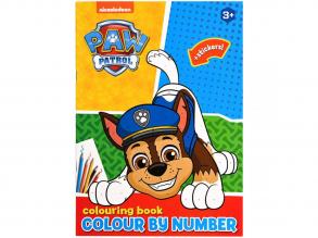 Mancs őrjárat: Színezz számok szerint  Matricás kifestőkönyv