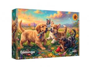 Flamingo by puzzle Játékos kiskutyák 400 db-os puzzle - Trefl