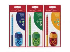 Faber-Castell: Grip 2001 Jumbo grafit ceruza szett hegyezővel és radírral háromféle változatban