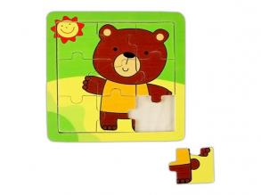 Puzzle 9 db-os (macis, barna)