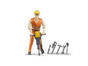 Épitőipari munkás munkaeszközökkel - Bruder