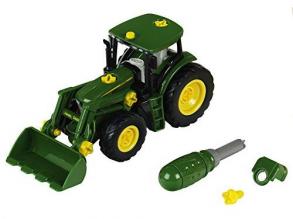 JOHN DEERE traktor homlokrakodóval 1:24 es, mérete 37*13,7*22 cm