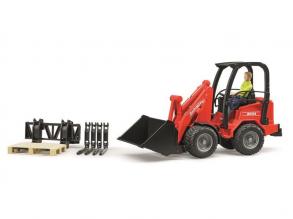 Rakodógép modell kiegészítőkkel, 29 cm