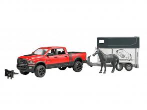 RAM 2500 Power Wagon terepjáró, lószállítóval és lóval, 34x14x18,5 cm