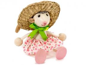 Rugós figura (bárány lány, kalapos)