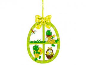 Békák tojásban ablakdísz zöld - Húsvéti dekoráció