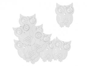 Dekorációs figura (12db-os, fehér, nagy bagoly)