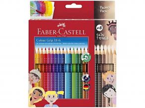 Faber-Castell: GRIP színesceruza készlet 24 db-os csomag 6db test színu ceruzával
