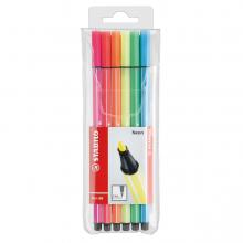 Stabilo neon filctoll - 1 mm-es , 6 darabos