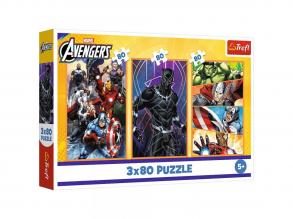 Bosszúállók akciódús napja 3x80db-os puzzle - Trefl