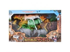 Szafari játékszett 8db állatfigurával és kiegészítőkkel