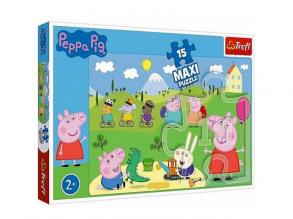 Peppa Boldog napja 15db-os Maxi puzzle -Trefl