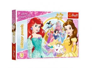 Disney Hercegnők: Ariel és Belle 100db-os csillámló puzzle - Trefl