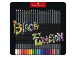 Faber-Castell: Black Edition színes ceruza 24db-os szett fém dobozban