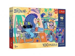 Disney Stitch Strandnapok 100 db-os UFT puzzle poszterrel - Trefl