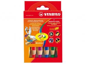 Stabilo Woody 6db-os 3in1 vegyes színű krétaceruza