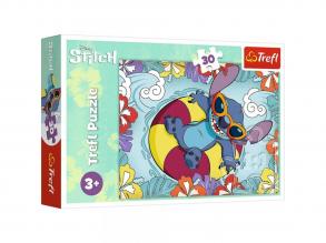 Disney Stitch élvezi a nyaralást 30 db-os puzzle - Trefl