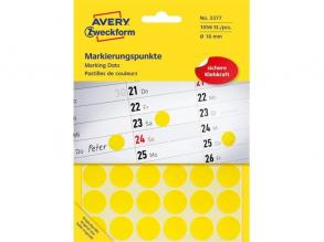 Avery 3377 18mm 1056db-os sárga jelölőpont