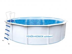 Fémvázas medence szett Nuovo de luxe II O 360 x 120 cm-es, HOMOKSZÍNŰ