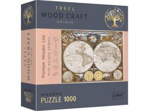 Wood Craft: Régi térkép 1000db-os prémium fa puzzle - Trefl