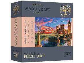 Wood Craft: Westminster, Big Ben, London fa puzzle 500+1db-os - Trefl