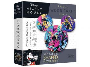 Wood Craft: Mickey egér 500+5db-os fa puzzle - Trefl