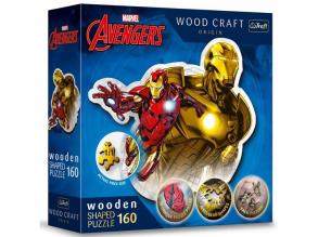 Wood Craft: Marvel Bosszúállók - Vasember 160 db-os prémium fa puzzle - Trefl