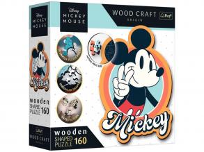 Wood Craft: Disney - Retro Mickey egér 160 db-os prémium fa puzzle - Trefl