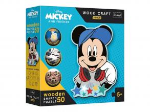 Wood Craft Junior: Disney Mickey egér világa fa puzzle 50 db-os - Trefl