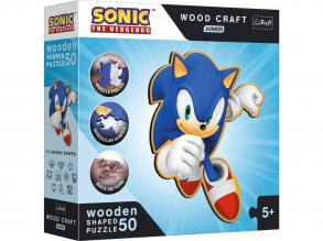 Wood Craft Junior: Sonic a sündisznó fa puzzle 50db-os - Trefl