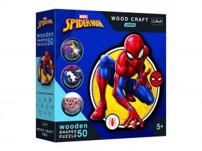 Wood Craft Junior: Marvel Pókember fa puzzle 50 db-os - Trefl