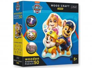 Wood Craft Junior: Mancs Orjárat Vicces kiskutyák fa puzzle 50 db-os - Trefl