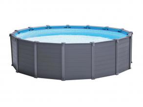 INTEX Frame Pool Set Graphit GS medence szett, O478x124cm, homokszűrő, létra, talaj+medencetakaró