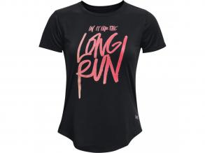 Ua Long Run Graphic Ss Under Armour női fekete színű futó póló
