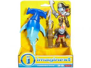 Fisher-Price: Imaginext Pörölyfejű cápa figura szigonyvetővel - Mattel