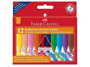 Faber-Castell Grip Jumbo 122540 háromszögletű 12db-os vegyes színű zsírkréta