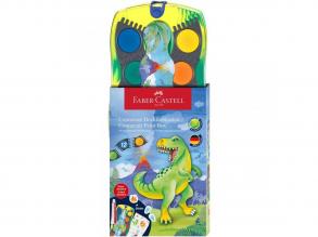 Faber-Castell: Connector 12db-os vízfesték készlet összeilleszthető palettákkal, dinoszauruszos